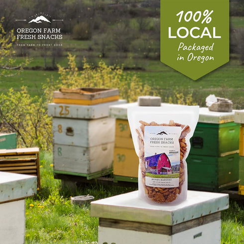 (16oz) Oregon Farm Fresh Snacks Honey Roasted Mixed Nuts Snack Mix - Locally Made Honey Roasted Peanuts, Toffee Peanuts