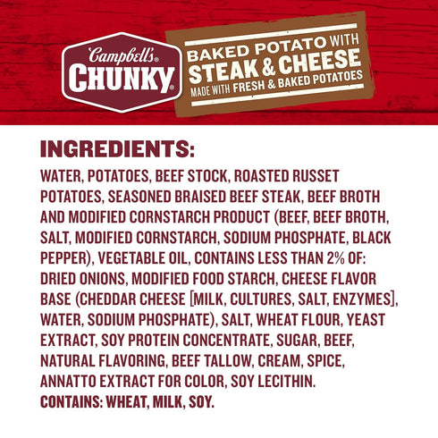 18.8 oz. Campbell's Chunky Baked Potato with Steak and Cheese Soup, Can