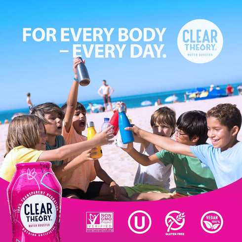 4 Pack, 1.62 Oz Clear Theory Water Flavoring Drops with Electrolytes, Water Enhancer Liquid Flavored Water Drink Mix