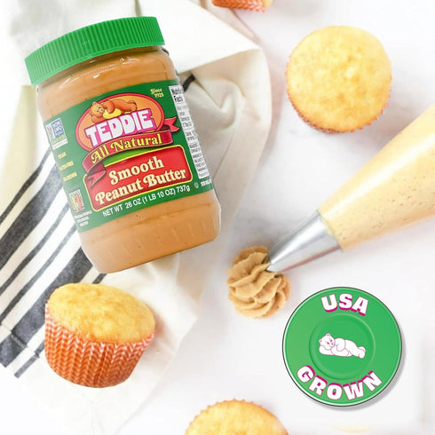 26 Oz Teddie All Natural Peanut Butter, Smooth