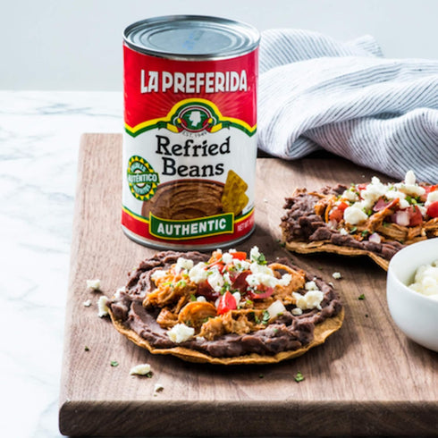 4 16 oz (Pack 6) La Preferida Authentic Refried Pinto Beans Homemade taste of traditional creamy frijoles refritos.