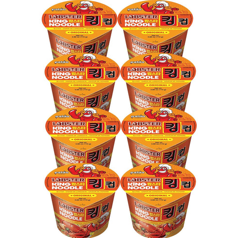 Pack 8, 110g (3.88 oz) 8 Paldo Fun & Yum Lobster Instant Big Cup Noodles with Soup, of Lobster Seafood Flavor Based