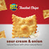 12 Packs RITZ Toasted Chips Sour Cream and Onion Crackers, Bulk Individual Snacks, Snack