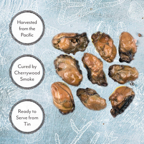 3 Oz Roland Foods Premium Smoked Large Oysters in Oil, Wild Caught, Tin