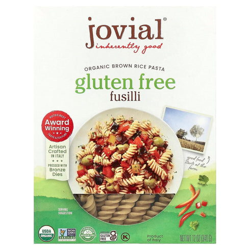 JOVIAL Organic Brown Rice Fusilli Pasta, 12 OZ