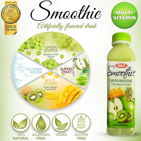 16.9 (5 Pack, 10 Pack) OKF Smoothie, Multi-Vitamin Premium Drink, Fluid Ounce Flavor Variety
