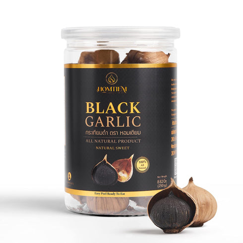 Homtiem Black Garlic 8.82 Oz (250g), Whole Fermented Black Garlic, Non-GMOs, High in Antioxidants, Ready to Eat
