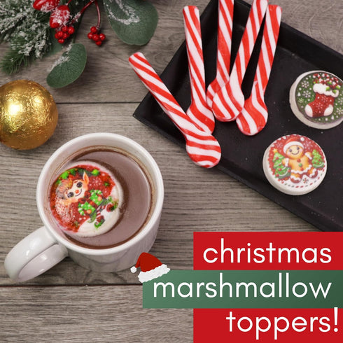 (3 Count) Christmas Marshmallow Toppers, Perfect for Hot Cocoa Toppings or Dessert Decorating Candy, Assorted Holiday