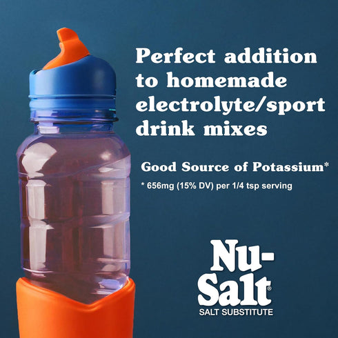 NU-SALT 3oz (Pack 12) Sodium-Free Salt Substitute, Contains Potassium Chloride, Table Salt Alternative, Vegan, Good