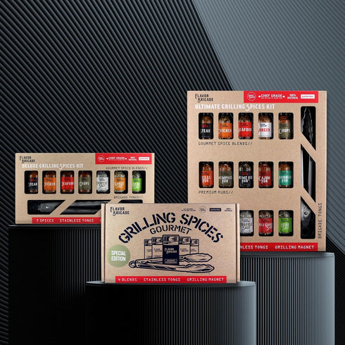 millhouse spice co. Set (4 7 Set) Flavor Brigade Gourmet Grilling Spices Gift for Guys, Dad, Men, BBQ Grill Accesories