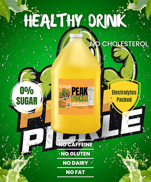 1 Peak Pickle Dill Pickle Juice - Gallon Sports Drink For Leg Cramps- Pickle Juice Gallon for Muscle Cramp Relief