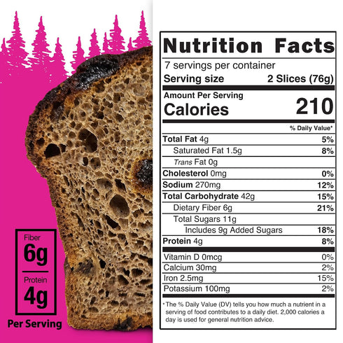 17.4 oz (Pack 2) Happy Campers Cravin Raisin Cinnamon Spice Gluten Free Bread, Organic, Non-GMO, Vegan, Loaf