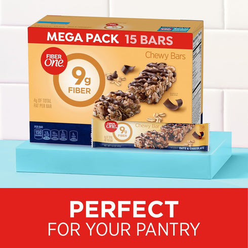 Pack, 15 21.2 oz Fiber One Chewy Bars, Oats and Chocolate, Fiber Snacks, Mega Ct