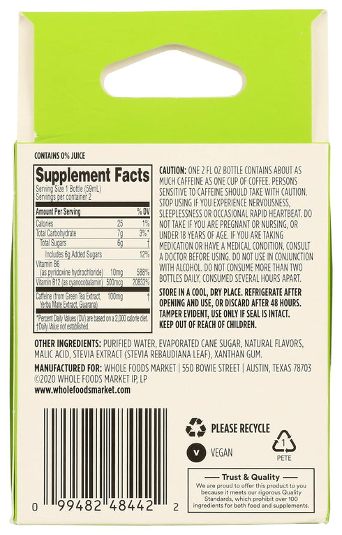 365 Pack, 2 Oz by Whole Foods Market Energy Shot Duo Cherry Limeade, Fl