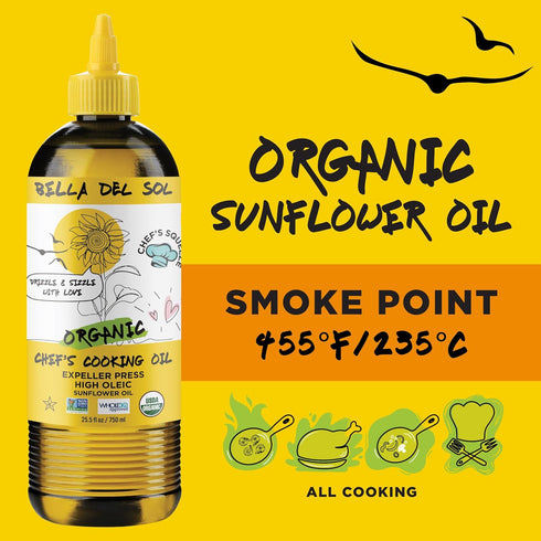 Bella Del Sol 750 ML Organic Sunflower Oil Squeezable