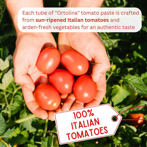130 (4.5 Oz) Pack 4, Tomato Paste Tube "Ortolina" Rodolfi Sauce, gr - of Authentic Italian Product with Fresh Tomatoes