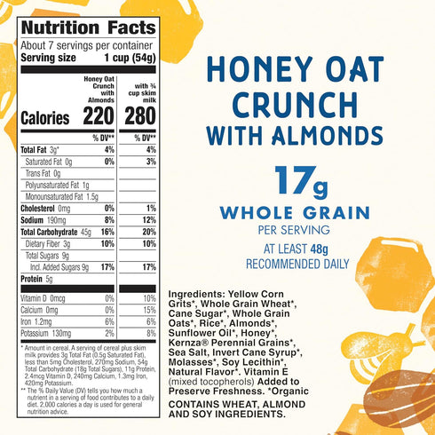 14.4 Cascadian Farm, Cereal Honey Almond Crunch Organic, Ounce