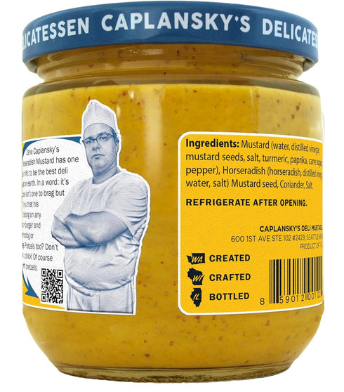 Caplansky's Delicatessen 235 mL (8 oz) Caplanskys Deli Mustard - Horseradish - Kosher, Vegan, Non GMO, Gluten Free, Nut