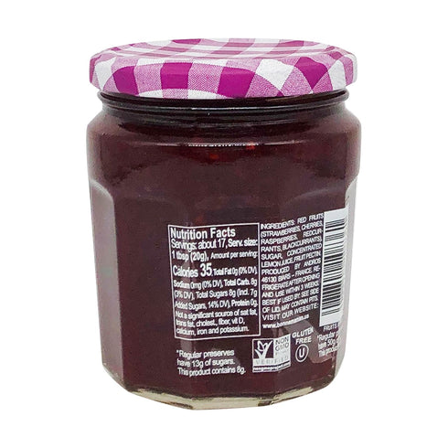 11.8 Bonne Maman, Fruit Spread Red Fruits More Fruit Less Sugar, Ounce