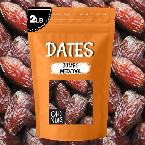 2 lb Oh! Nuts Jumbo Medjool Dates - Dried Dates - - Unpitted Medjool Dates - No Sugar Added - Dehydrated Fruit Snack