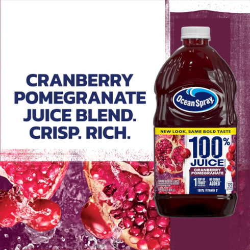 100% 64 Oz Ocean Spray Juice Cranberry Pomegranate Juice Blend, Fl Bottle