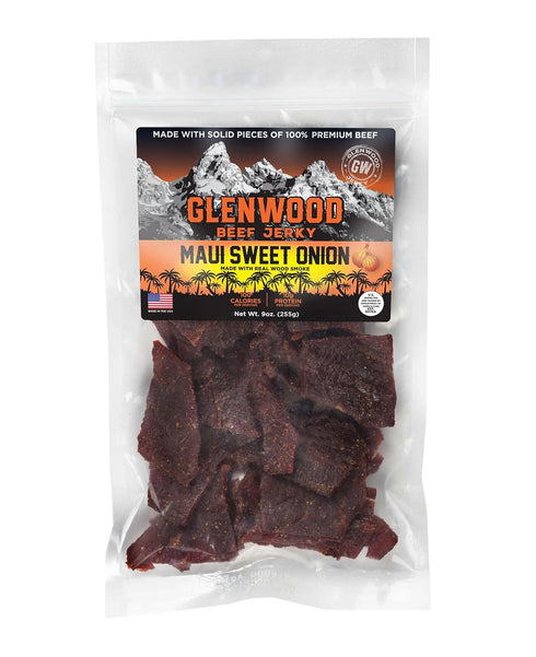 Glenwood Snacks Glenwood Beef Jerky Maui Sweet Onion 9 Ounce Resealable Bag - Moist