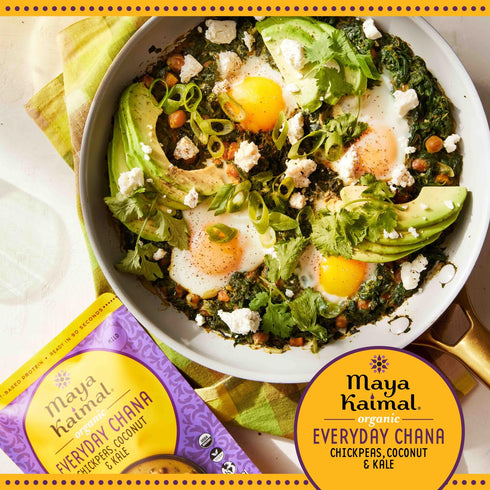10oz Pack 6 Maya Kaimal Foods - Organic Indian Everyday Chana - - Fully Cooked Chickpeas with Coconut & Kale - Vegan