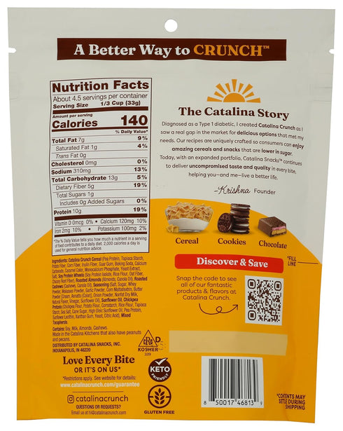 10g 1g 5.25 (Pack 1) Catalina Crunch Protein Snack Mix - Protein, Sugar per Serving - Good Source of Fiber, Keto
