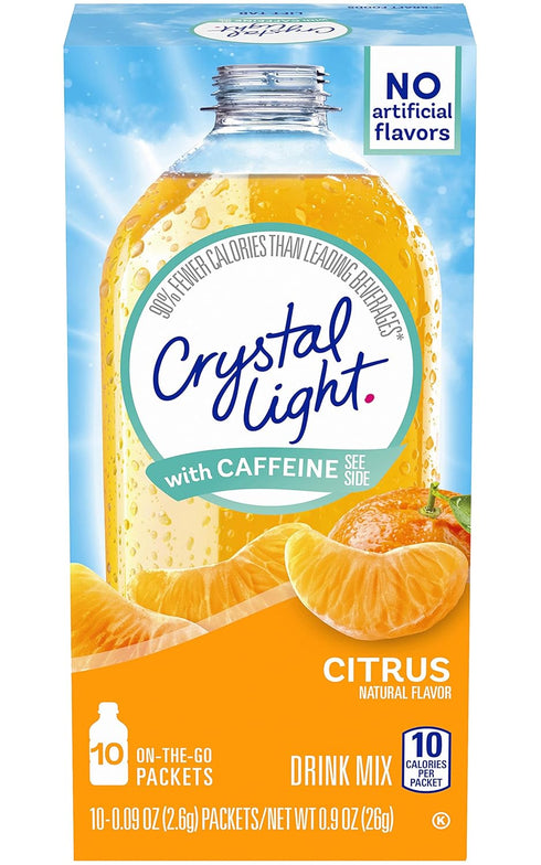 Citrus On-The-Go Powdered Drink Mix with Caffeine, 10 ct., Pack of 5 by Crystal Light