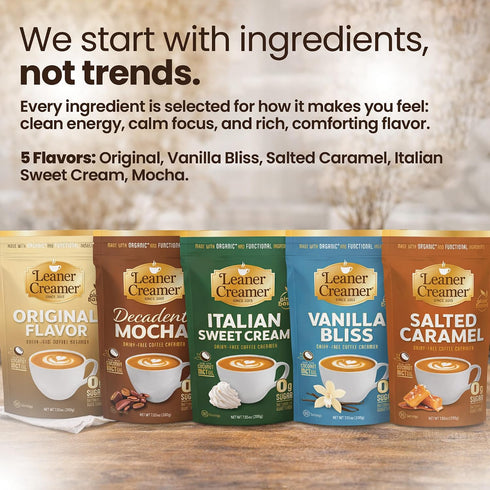0g 80 Leaner Creamer Plant-Based Coffee Creamer with MCT Oil, Sugar, Keto Friendly, Dairy-Free Coconut Creamer Powder