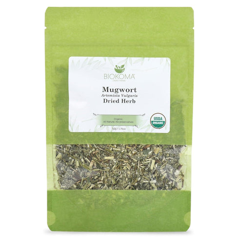 Biokoma Organic Mugwort Dried Herb 50g 1.76oz Artemisia vulgaris USDA Organic Herbal