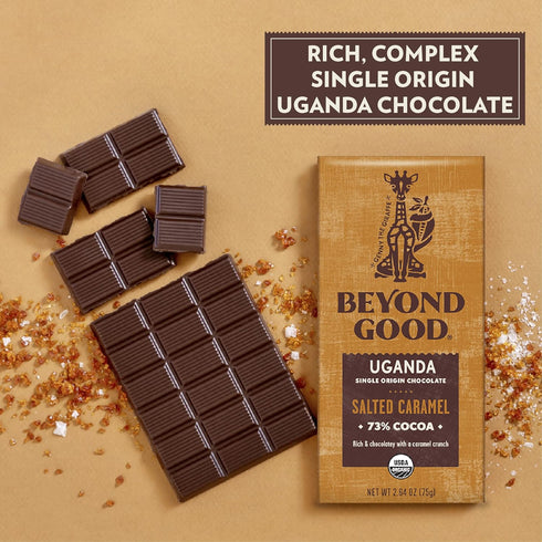 2.64 Beyond Good, Organic Bar Dark Chocolate Salted Caramel, Ounce
