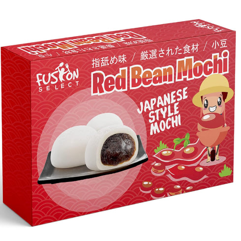 Fusion Select Mochi Daifuku Snacks, Traditional Japanese Rice Cakes with Filling, Chewy and Soft Texture (Red Bean)