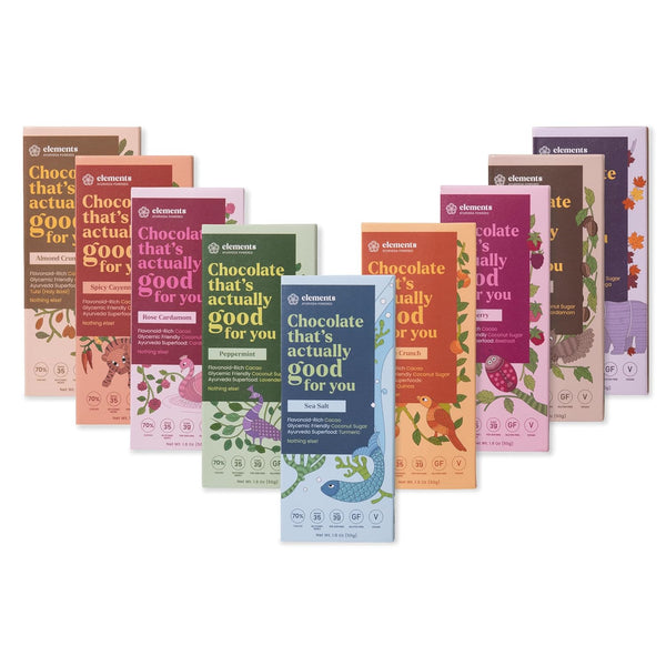 Elements Truffles Dark Chocolate Bar Combo Pack of 9 | Ayurvedic, Vegan