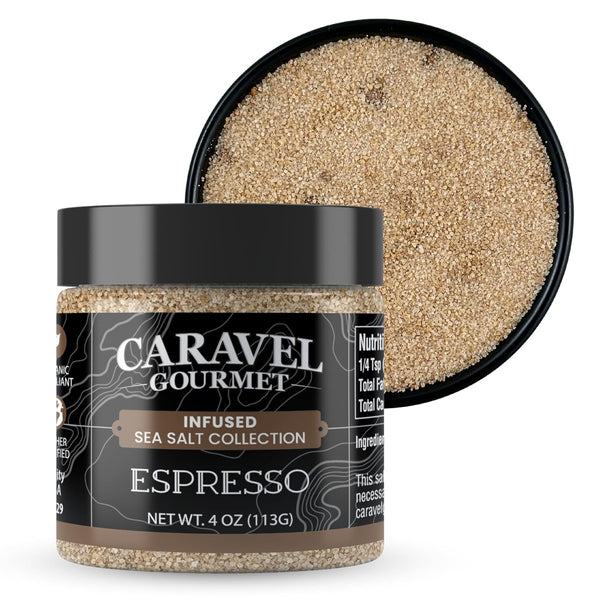 Espresso Infused Sea Salt with Bold and Rich Flavor Premium Infused Salt