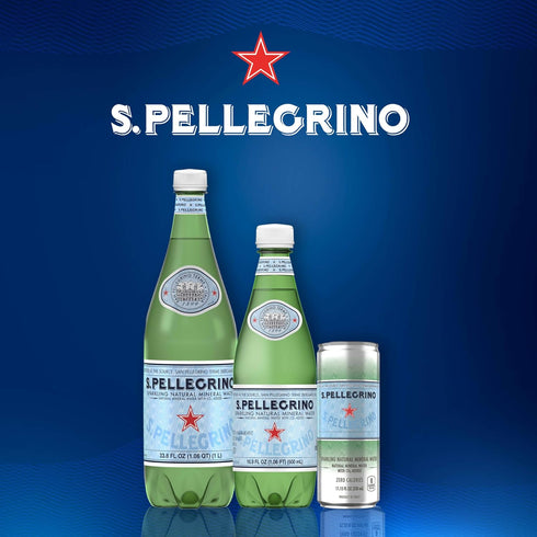 16.9 Oz (Pack 12) S.Pellegrino Sparkling Natural Mineral Water, Plastic Bottles, Fl