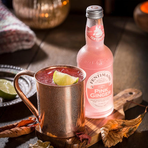 9.3 Oz (Pack 4) Fentimans Sparkling Pink Ginger Drink - Ginger Beer Non Alcoholic, Ginger Ale, Natural Craft Soda