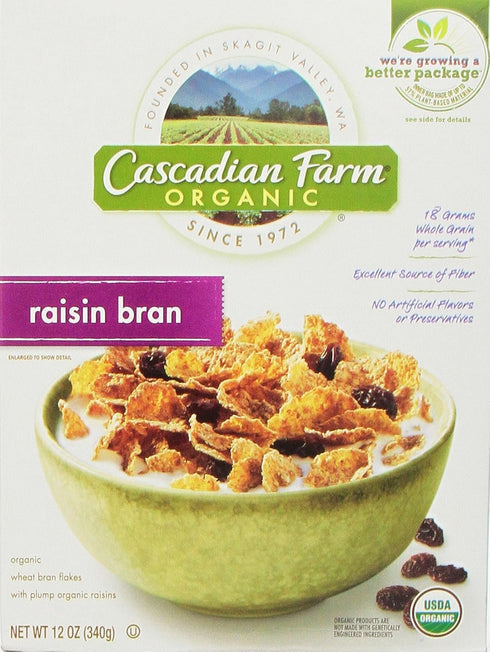 Cascadian Farm - Organic Raisin Bran Cereal, Organic, Whole Grain, 12 oz