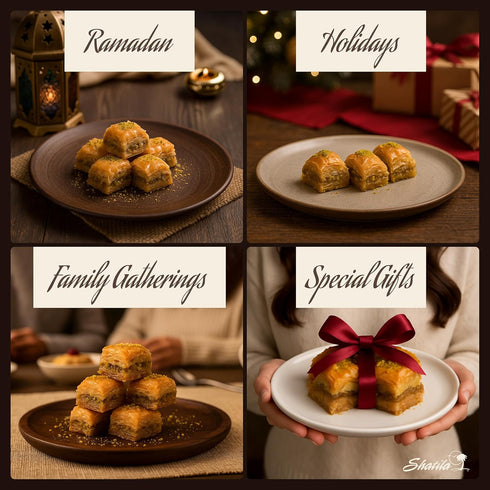 60 Shatila Food Products Baklawa, Walnut Baklava Pastry, Mediterranean Sweets Arabic Desserts, Pieces