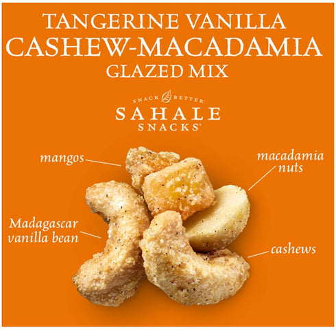 1.5 (Pack 9) Sahale Snacks Tangerine Vanilla Cashew Macadamia Glazed Mix, Ounces