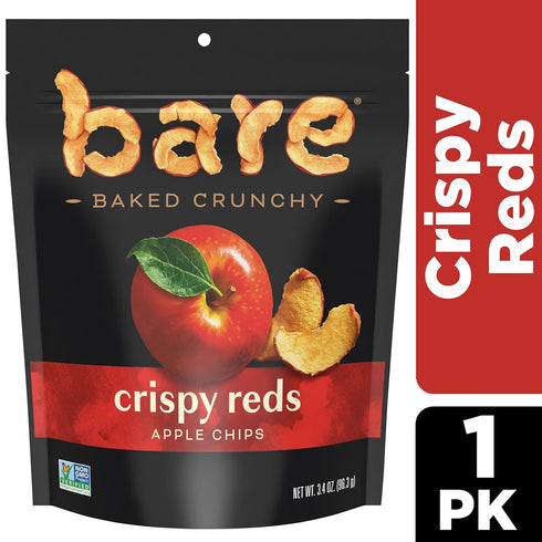 3.4oz bare Baked Crunchy Apple Chips, Fujis & Reds, Bag