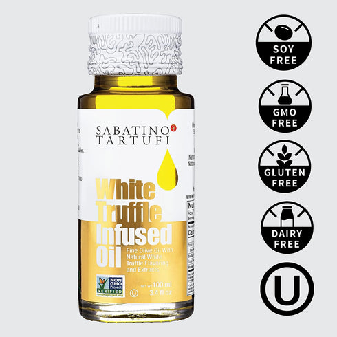 Set Set Sabatino Truffles Black & White Truffle Oil Gift - White Truffle Infused Olive Oil - Black Truffle Infused