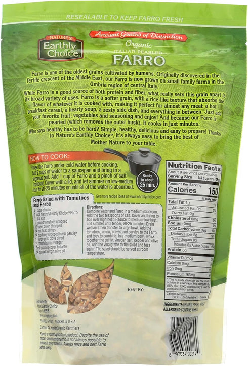 Nature's Earthly Choice - Organic Italian Pearled Farro - 14 oz.