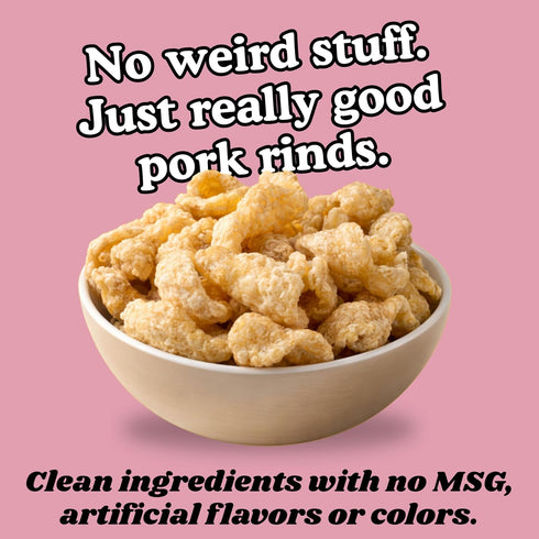 (4 Pack) Pork King Good Himalayan Pink Salt & Vinegar Pork Rinds (Chicharrones) Keto Friendly Snack