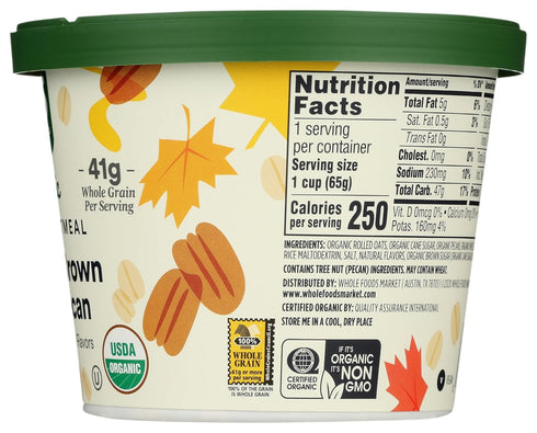 365 2.3 by Whole Foods Market, Organic Instant Oatmeal, Maple & Brown Sugar Pecan, Ounce