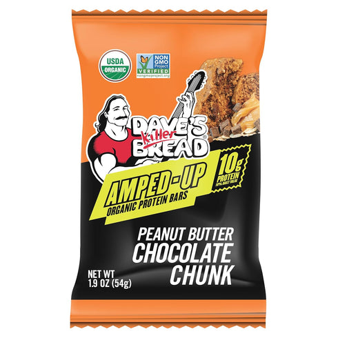 Dave'S Killer Bread Bars, Amped-Up Peanut Butter Organic Chocolate Chunk Protein Bar,