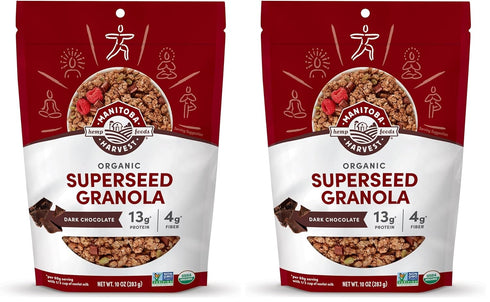 Manitoba Harvest Hemp Yeah Granola, Dark Chocolate, 10oz, with 13 g of