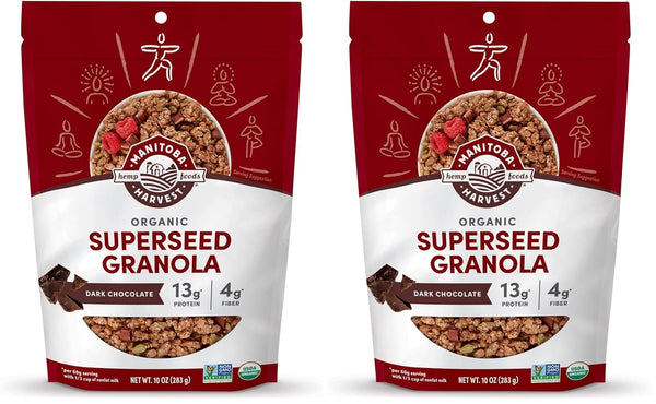 Manitoba Harvest Hemp Yeah Granola, Dark Chocolate, 10oz, with 13 g of