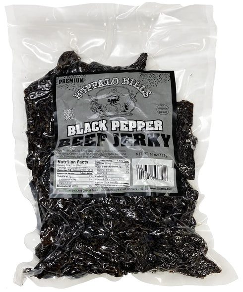 Buffalo Bills 16oz Premium Black Pepper Beef Jerky Pieces (smoked beef jerky