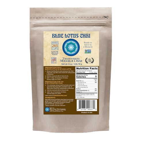 Blue Lotus Chai Traditional Masala Chai - Makes 265 Cups Just Add